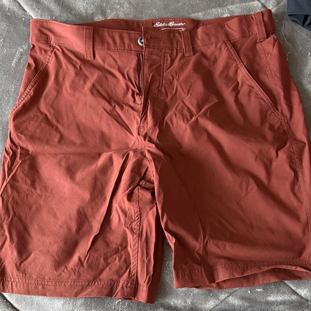 Eddie Bauer Men's Brick Red Flat Front Shorts